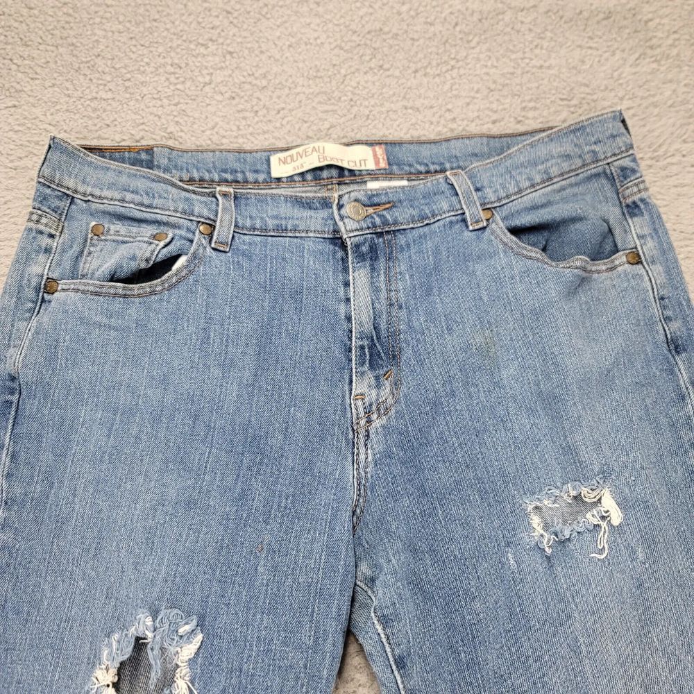 Vintage Levi's Jeans Womens 16m Blue Denim 515 Nouveau Bootcut‎ Distressed Y2K - Picture 2 of 14